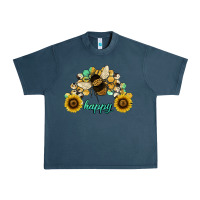 Midnight Navy bee happy honey comb Urban Heavy Tee - JahusDesignShop