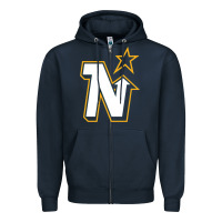 Navy vintage minnesota hockey   retro north stars Zipper Hoodie - lanVoArt