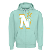 Seafoam vintage minnesota hockey   retro north stars Zipper Hoodie - lanVoArt