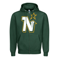 Sports Green vintage minnesota hockey   retro north stars Zipper Hoodie - lanVoArt