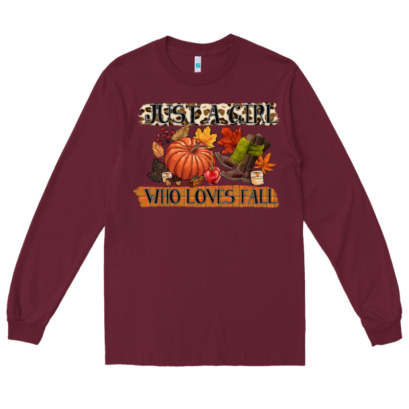 Just A Girl Who Loves Fall Long Sleeve Tee by CowGirlArtShop | Teevron