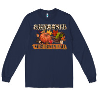 Navy just a girl who loves fall Long Sleeve Tee - CowGirlArtShop