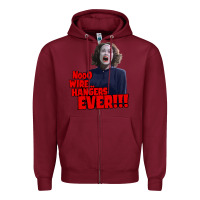 Burgundy nooo wire hangers.. ever!!! vintage mommie dearest quote print Zipper Hoodie - lanVoArt