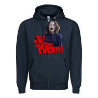 Navy nooo wire hangers.. ever!!! vintage mommie dearest quote print Zipper Hoodie - lanVoArt