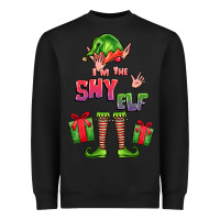 Black im the shy elf elf Heavyweight Sweatshirt - FaDigitalArtStudio