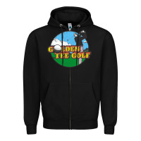 Black golden tee golf Zipper Hoodie - lanVoArt