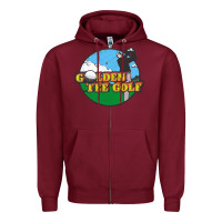 Burgundy golden tee golf Zipper Hoodie - lanVoArt