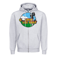Heather Grey golden tee golf Zipper Hoodie - lanVoArt