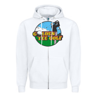White golden tee golf Zipper Hoodie - lanVoArt
