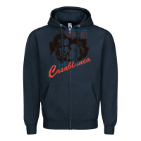 Navy casablanca Zipper Hoodie - lanVoArt