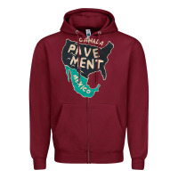 Burgundy pavement Zipper Hoodie - lanVoArt