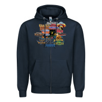 Navy cedar point roller coaster  designer Zipper Hoodie - lanVoArt