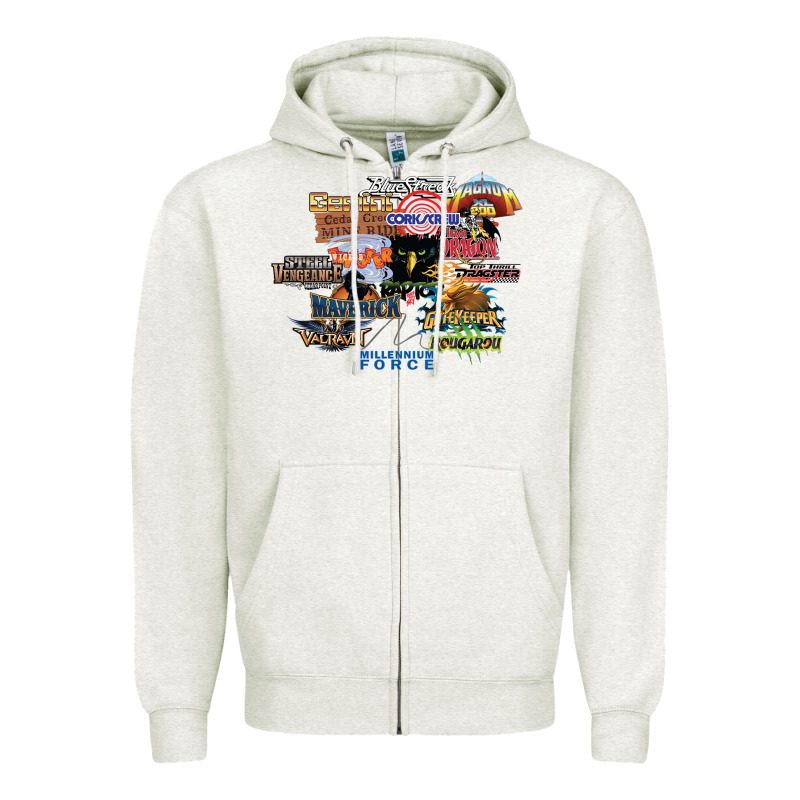 Cedar Point Roller Coaster  Designer Zipper Hoodie by lanVoArt | Teevron