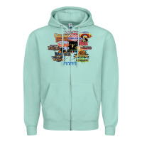 Seafoam cedar point roller coaster  designer Zipper Hoodie - lanVoArt