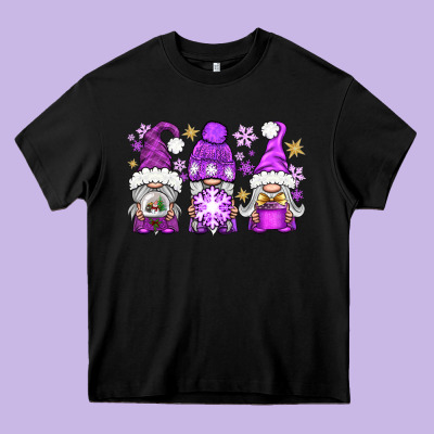 Purple Winter Gnomies Heavy Core Tee Designed By Bundleandbundleshop