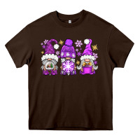 Chocolate Brown Purple Winter Gnomies Heavy Core Tee - BundleAndBundleShop
