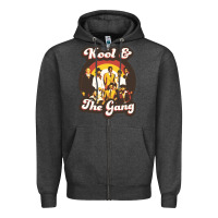 Charcoal Heather kool and the gang 70s funky soul Zipper Hoodie - lanVoArt