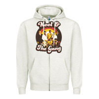 Oatmeal Heather kool and the gang 70s funky soul Zipper Hoodie - lanVoArt