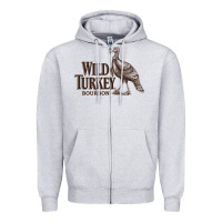 Heather Grey wild turkey bourbon Zipper Hoodie - lanVoArt