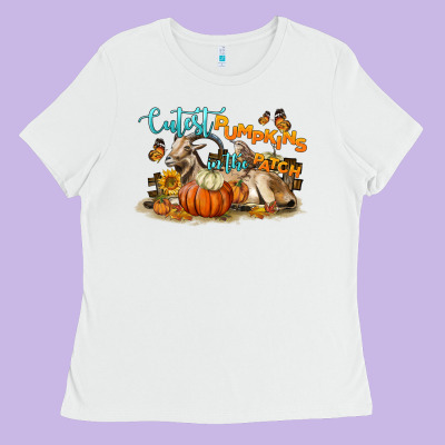 Cutest Pumpkin In The Patch Ladies Tee Designed By Lillyallendesigns