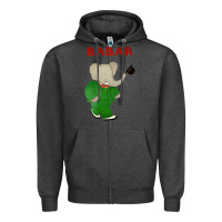 Charcoal Heather babar the elephant Zipper Hoodie - lanVoArt