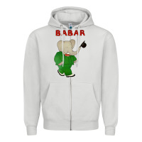 Dove Grey babar the elephant Zipper Hoodie - lanVoArt