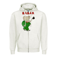 Oatmeal Heather babar the elephant Zipper Hoodie - lanVoArt
