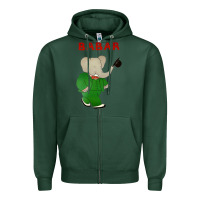 Sports Green babar the elephant Zipper Hoodie - lanVoArt