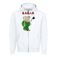 White babar the elephant Zipper Hoodie - lanVoArt