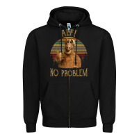 Black alf alien no problem vintage Zipper Hoodie - lanVoArt