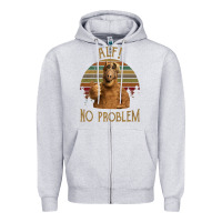 Heather Grey alf alien no problem vintage Zipper Hoodie - lanVoArt