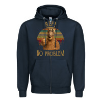 Navy alf alien no problem vintage Zipper Hoodie - lanVoArt