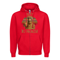 Red alf alien no problem vintage Zipper Hoodie - lanVoArt
