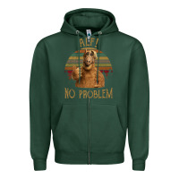 Sports Green alf alien no problem vintage Zipper Hoodie - lanVoArt