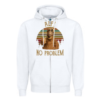 White alf alien no problem vintage Zipper Hoodie - lanVoArt