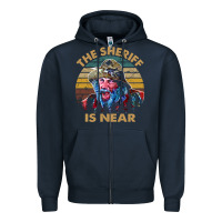 Navy the sheriff is near blazing art saddles do it vintage gift for fans Zipper Hoodie - lanVoArt