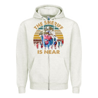 Oatmeal Heather the sheriff is near blazing art saddles do it vintage gift for fans Zipper Hoodie - lanVoArt