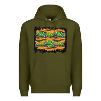 Army Green Halloween Skull Background Premium Hoodie - BundleAndBundleShop