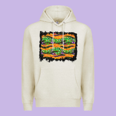 Halloween Skull Background Premium Hoodie Designed By Bundleandbundleshop
