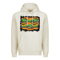 Oatmeal Heather Halloween Skull Background Premium Hoodie - BundleAndBundleShop