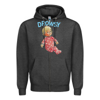 Charcoal Heather drowsy doll Zipper Hoodie - lanVoArt