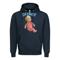 Navy drowsy doll Zipper Hoodie - lanVoArt