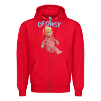 Red drowsy doll Zipper Hoodie - lanVoArt