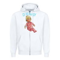White drowsy doll Zipper Hoodie - lanVoArt