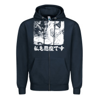 Navy i'm a devilman Zipper Hoodie - lanVoArt