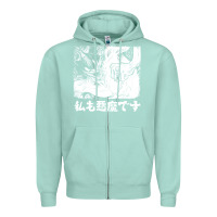 Seafoam i'm a devilman Zipper Hoodie - lanVoArt