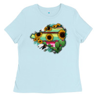 Baby Blue Colima State Of Mexico Map Ladies Tee - RanaPortraitStore