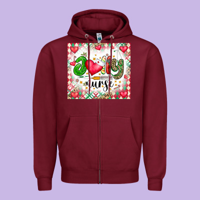 Joly Nurse Zipper Hoodie Designed By Cowhidedigitalart