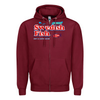Burgundy swedish fish Zipper Hoodie - lanVoArt