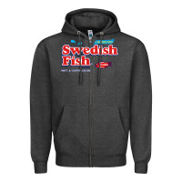 Charcoal Heather swedish fish Zipper Hoodie - lanVoArt